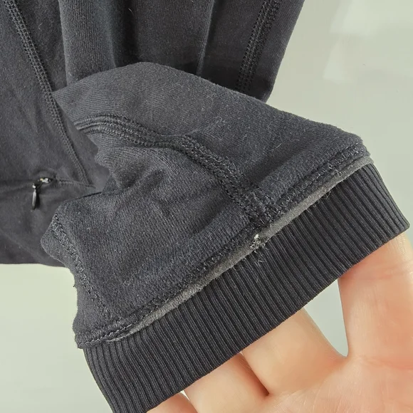 Lululemon Full Tilt Long Sleeve Lace Trim Popover Athletic Top Solid Black Sz 4 - Picture 8 of 13